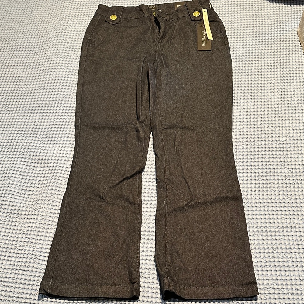 Rachel Zoe Dark Blue Wash Hi-Rise Crop Flare Pants